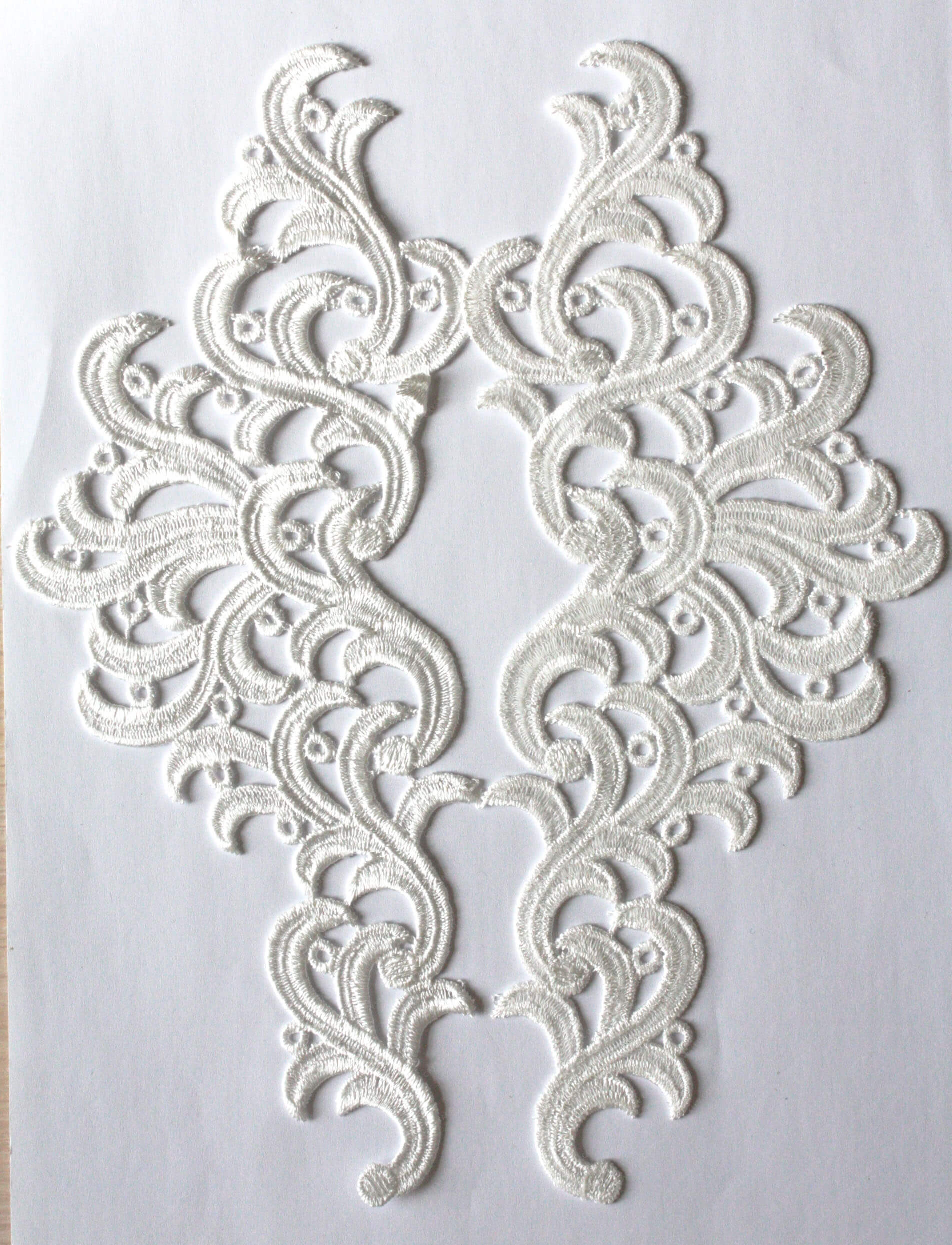 Мереживний лейс (парні) White 25х10см